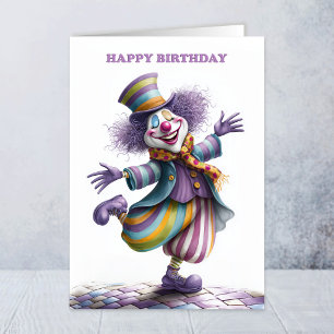 Tarjeta de felicitación de payaso de circo de cump