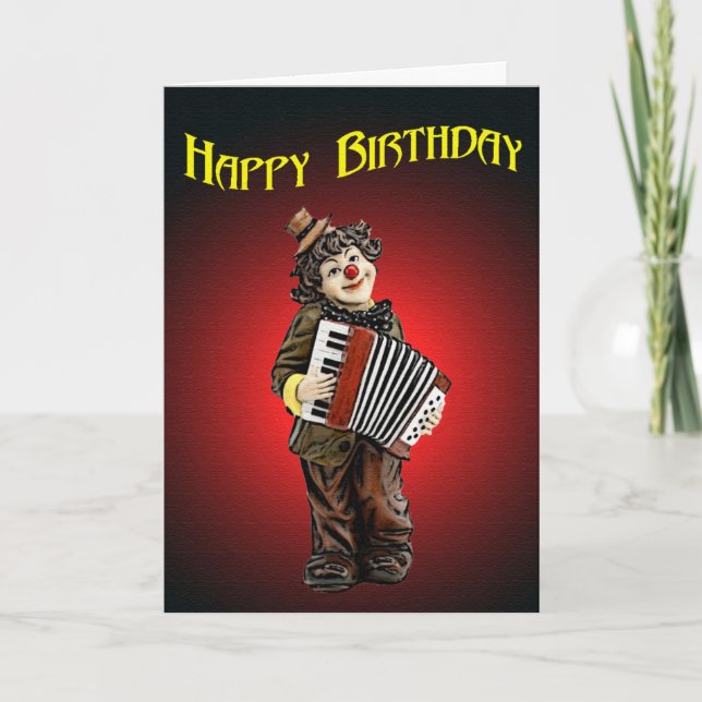 Tarjeta de felicitación de payaso de cumpleaños (Anverso)