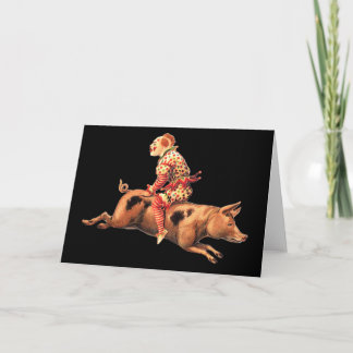 Tarjeta de felicitación de payaso demente