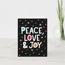 Tarjeta de Felicitación de Paz Amor Alegría para l