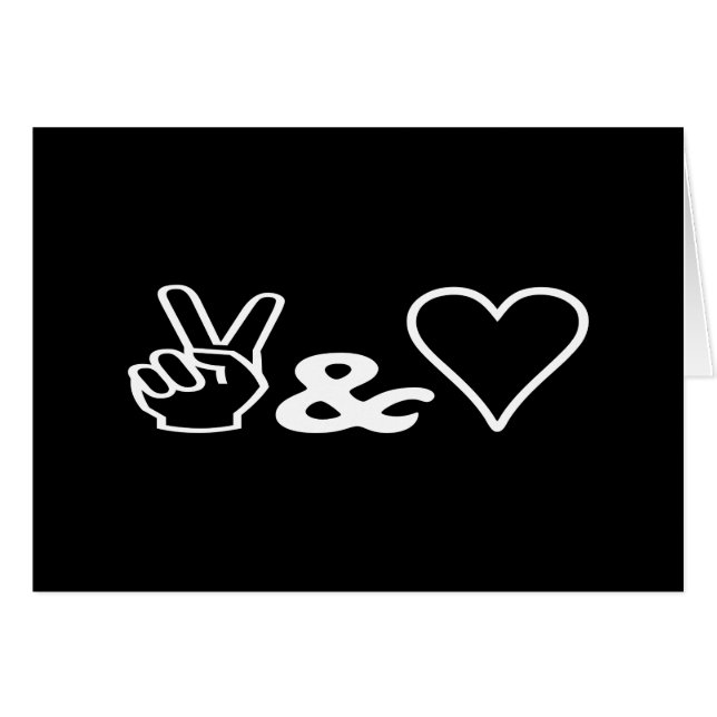 Tarjeta de felicitación de paz y amor (Anverso (Horizontal))