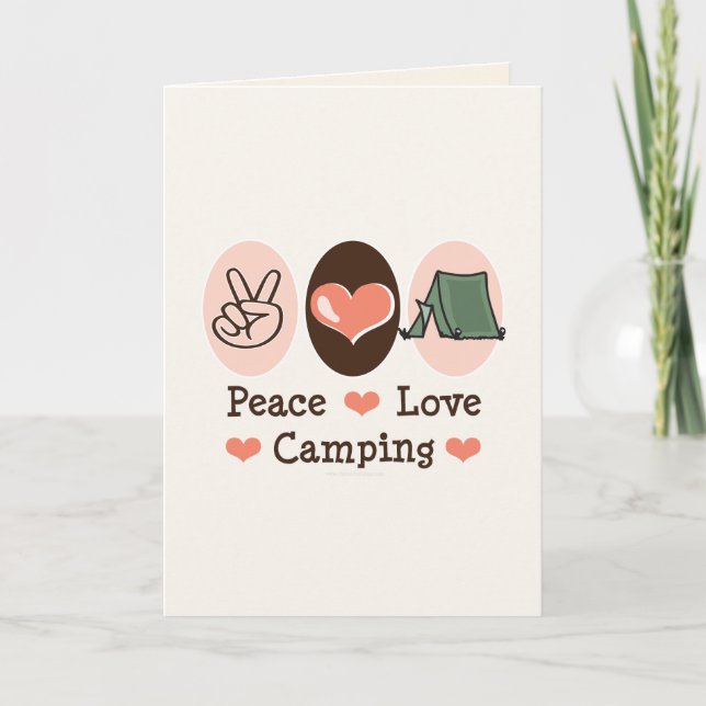 Tarjeta de felicitación de Peace Love Camping (Anverso)