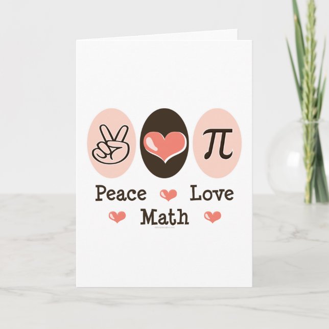 Tarjeta de felicitación de Peace Love Math (Anverso)