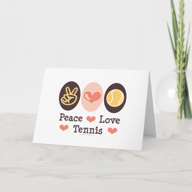 Tarjeta de felicitación de Peace Love Tennis (Anverso)