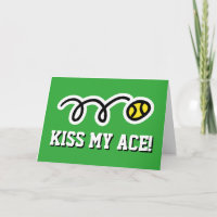 Tarjeta de felicitación de pelota de tenis KISS MY