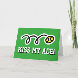 Tarjeta de felicitación de pelota de tenis KISS MY