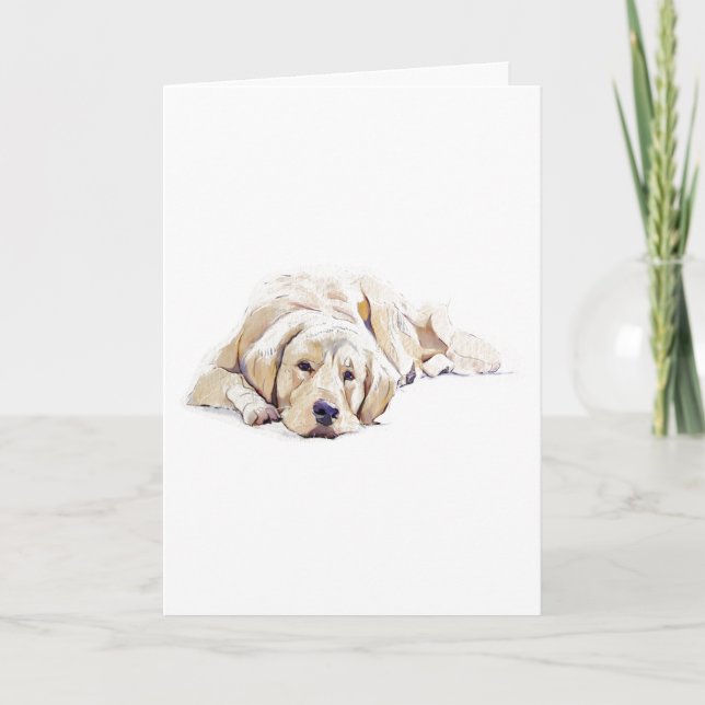Tarjeta de Felicitación de Perro Retriever Dorado  (Anverso)