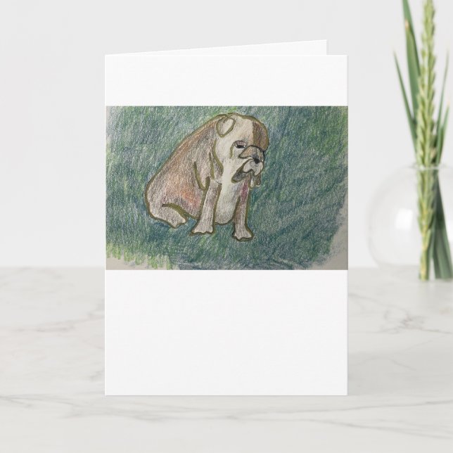 Tarjeta de felicitación de perro SBulldog (Anverso)