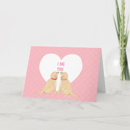 Tarjeta de felicitación de perros de San Valentín