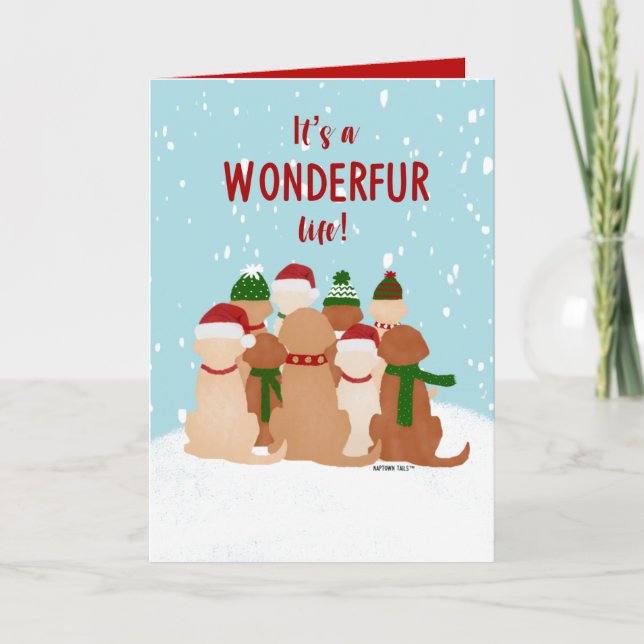 Tarjeta de felicitación de perros navidades (Anverso)