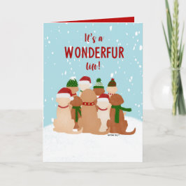 Tarjeta de felicitación de perros navidades