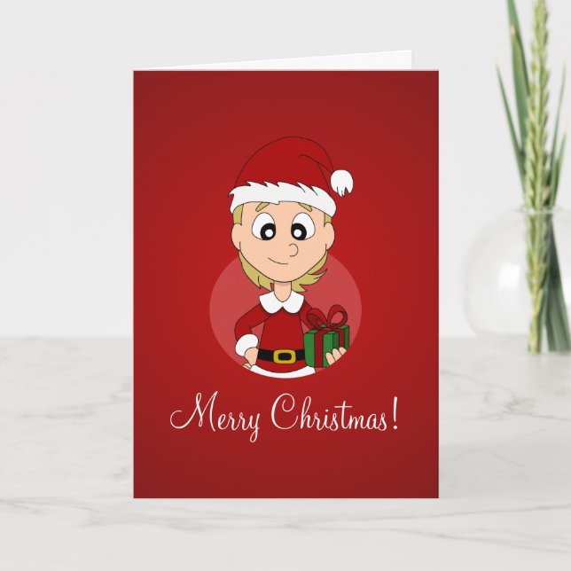 tarjeta de felicitación de personalizado chica nav (Anverso)