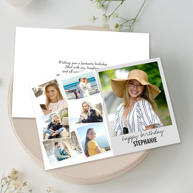 Tarjeta de felicitación de Personalizado de Collag (Personalize the collage birthday greeting card to create a special keepsake for your loved one!)