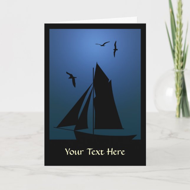 Tarjeta de felicitación de Personalizado náutico (Anverso)
