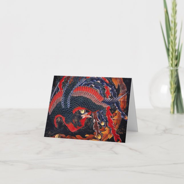 Tarjeta de felicitación de Phoenix del japonés de (Anverso)