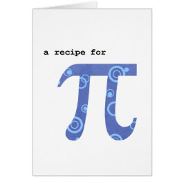 Tarjeta de felicitación de Pi Day, humor, receta p