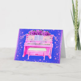Tarjeta de felicitación de piano de cola
