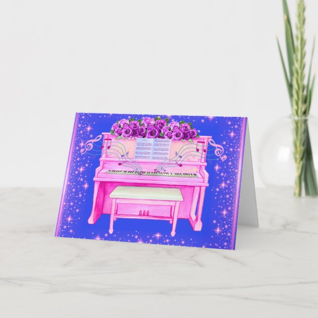 Tarjeta de felicitación de piano de cola (Anverso)