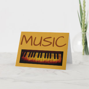 Tarjeta de felicitación de piano y música