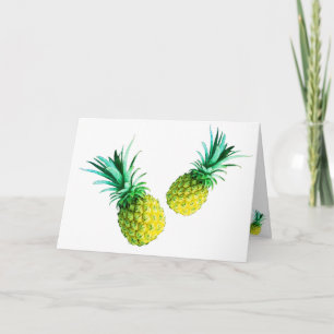 Tarjeta de felicitación de piña amarilla divertida