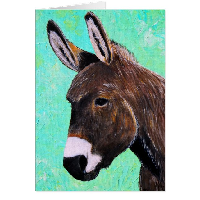 Tarjeta de felicitación de pintura de burro (Frente)