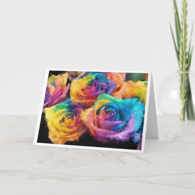 Tarjeta de felicitación de pintura de rosas de arc (Anverso)