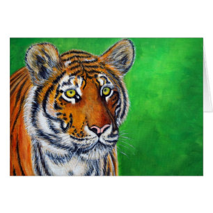 Tarjeta de felicitación de pintura de tigre