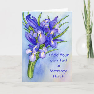 Tarjeta de felicitación de pintura "Iris Bouquet"