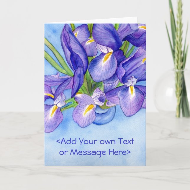 Tarjeta de felicitación de pintura "Iris Vase" (Anverso)