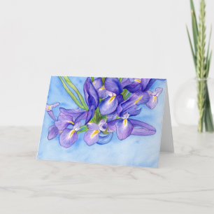 Tarjeta de felicitación de pintura "Iris Vase"