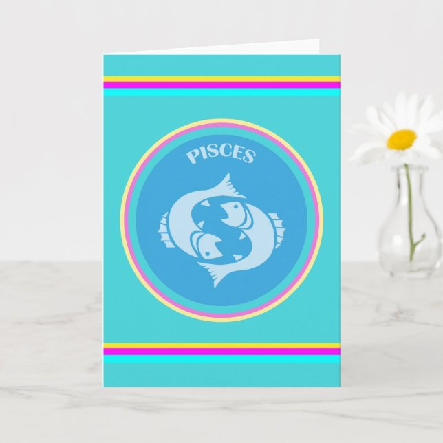 Tarjeta de Felicitación de Piscis (Planta pequeña)