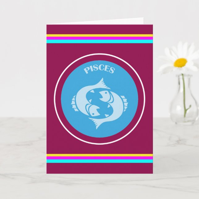 Tarjeta de Felicitación de Piscis (Planta pequeña)