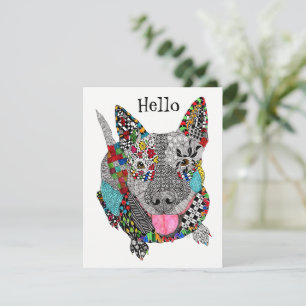 Tarjeta de Felicitación de Pitbull Adorable y Colo