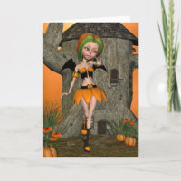 Tarjeta de felicitación de Pixi de la calabaza