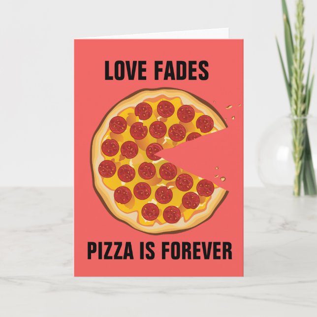 TARJETA DE FELICITACIÓN DE PIZZA DIVERTIDA CONTRA  (Anverso)