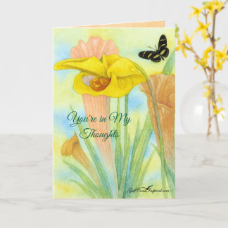 Tarjeta de Felicitación de Planta Jarra de Pétalos