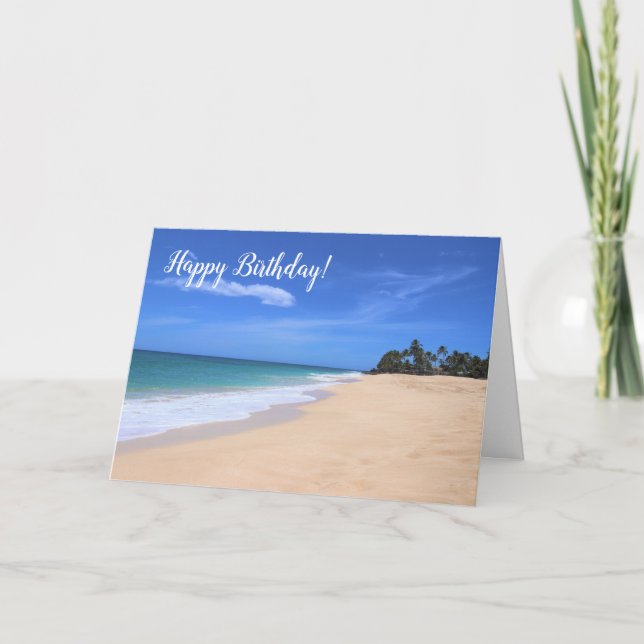 Tarjeta de felicitación de playa de bonito hawaian (Anverso)