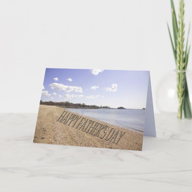 Tarjeta de felicitación de playa del Día del Padre (Anverso)