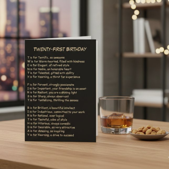 Tarjeta de felicitación de poema acróstico de cump (A poetic tribute for a major milestone.)