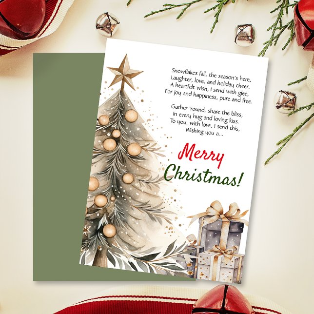 Tarjeta de felicitación de poema de poema de Feliz (Elevate your upcoming event with this cozy Christmas invitation and heartwarming poem!)