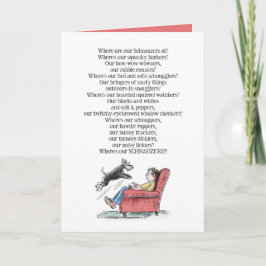 Tarjeta de felicitación de poema divertida Schnauz