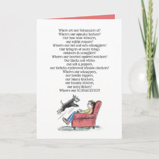 Tarjeta de felicitación de poema divertida Schnauz