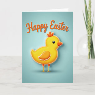 Tarjeta de felicitación de pollito feliz