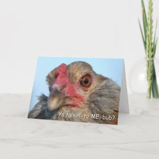 Tarjeta de felicitación de pollo enojado