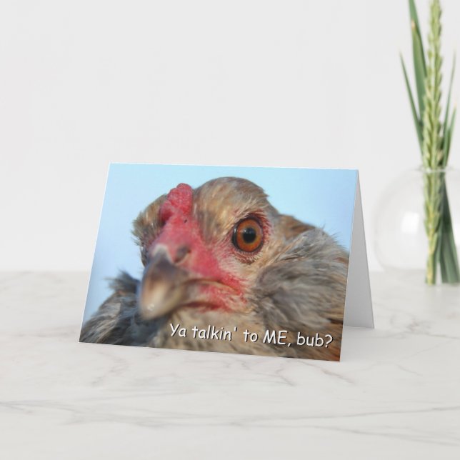 Tarjeta de felicitación de pollo enojado (Anverso)