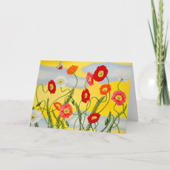 Tarjeta de felicitación de Poppies (Anverso)