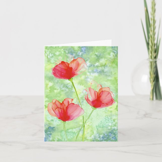 Tarjeta de felicitación de Poppies (Anverso)