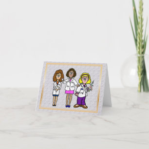 Tarjeta de felicitación de prácticas médicas para