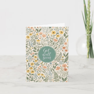 Tarjeta de felicitación de pradera de flores silve
