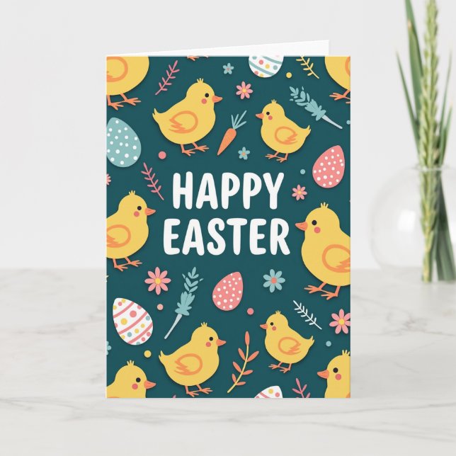 Tarjeta de Felicitación de Primavera Alegre (Anverso)